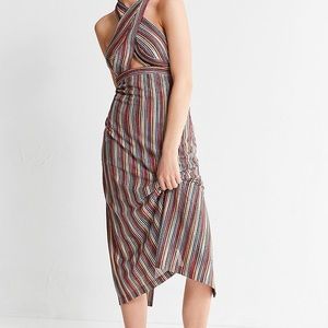 UO Estella Twisted Halter Midi Dress
